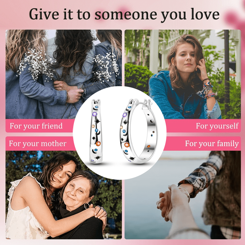Women's Dazzling Starry Sky Earrings, Modern Design